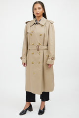 Burberry Mens Tan Double Breasted Trench Coat