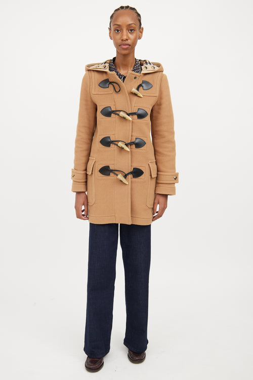 Burberry Beige Wool Toggle Pea Coat