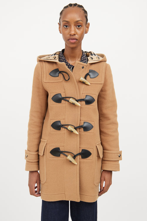 Burberry Beige Wool Toggle Pea Coat