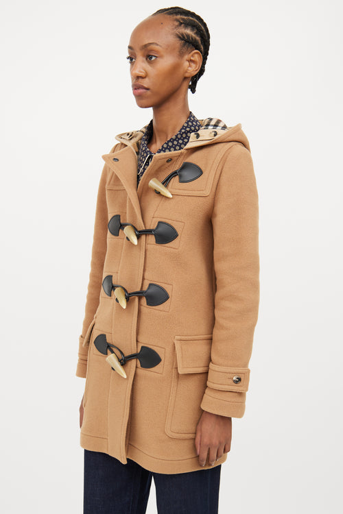 Burberry Beige Wool Toggle Pea Coat