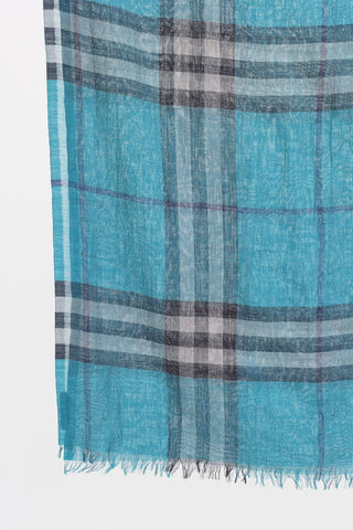 Burberry Wool & Silk Check Scarf