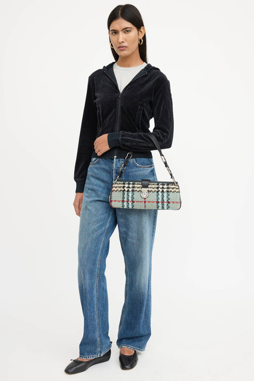 Burberry Tweed Check Shoulder Bag