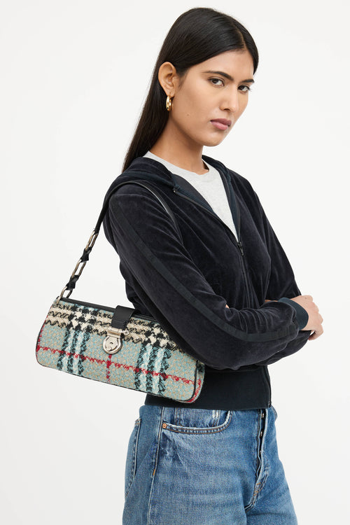 Burberry Tweed Check Shoulder Bag