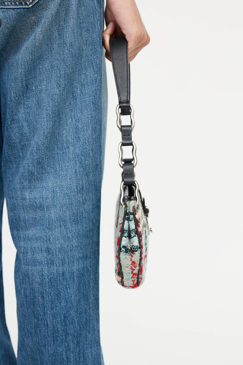 Burberry Tweed Check Shoulder Bag