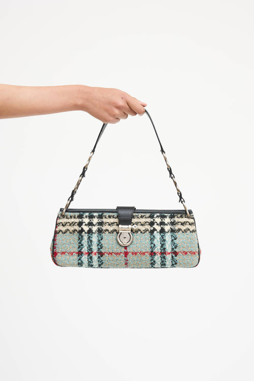 Burberry Tweed Check Shoulder Bag