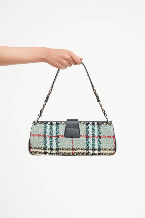 Burberry Tweed Check Shoulder Bag