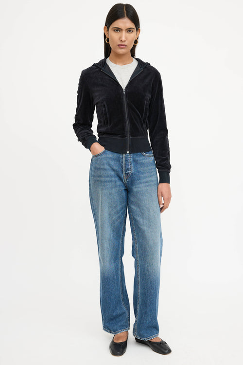 Burberry Velour Logo Hoodie