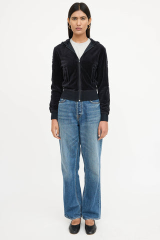 Burberry Velour Logo Hoodie