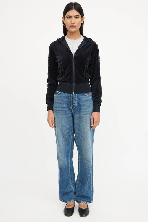 Burberry Velour Logo Hoodie