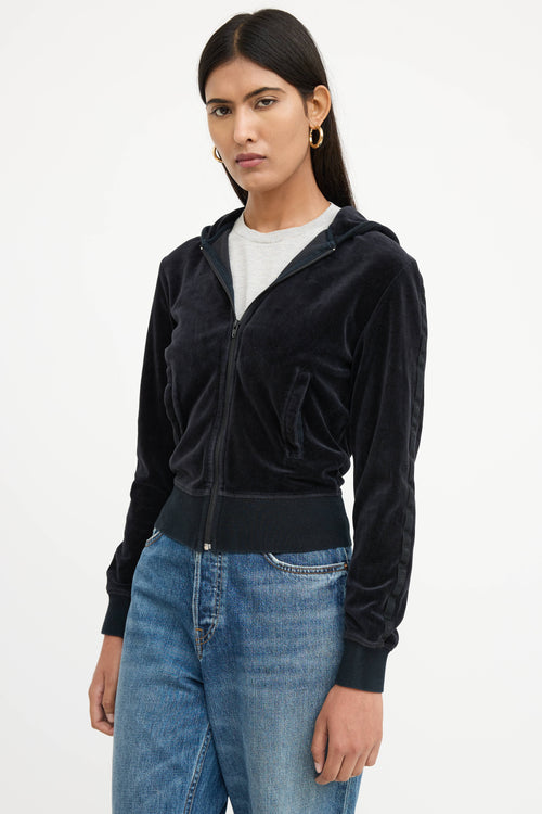 Burberry Velour Logo Hoodie