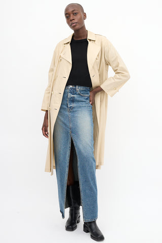 Burberry 1980s Beige Belted Trench Coat