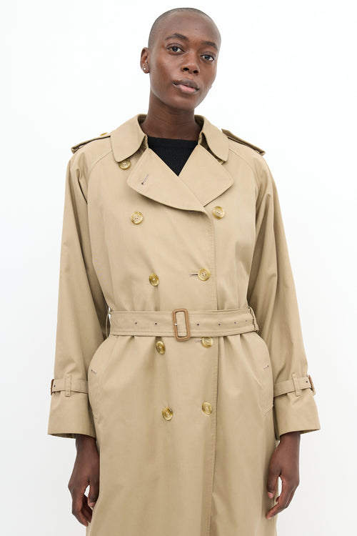 Burberry 1980s Brown Belted Trench Coat