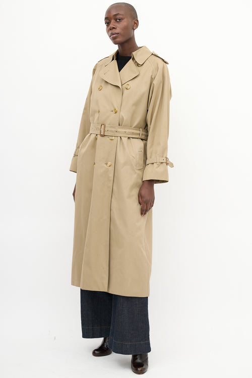 Burberry 1980s Brown Belted Trench Coat