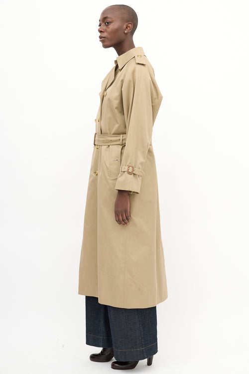 Burberry 1980s Brown Belted Trench Coat