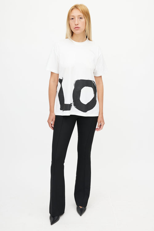 Burberry White & Black Love T-Shirt
