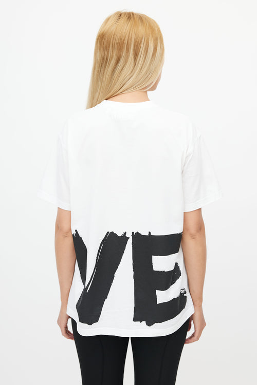 Burberry White & Black Love T-Shirt