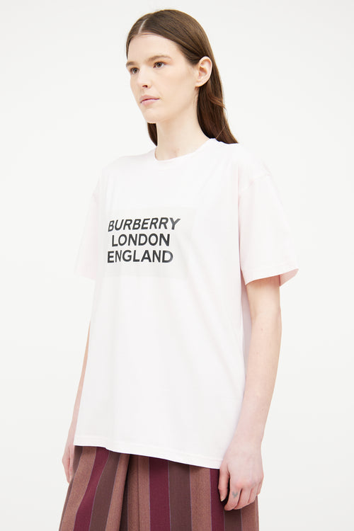 Burberry Pink Chest Logo Short Sleeve T-shirt