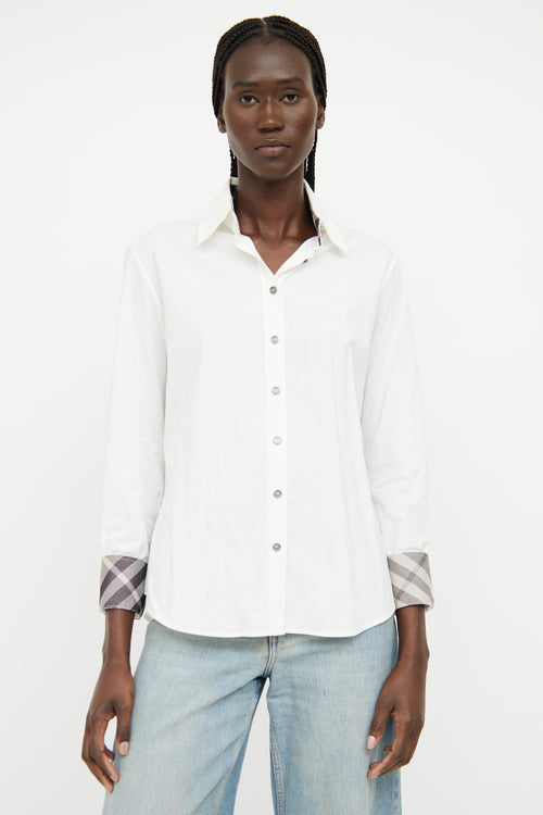 Burberry White Button Up Shirt