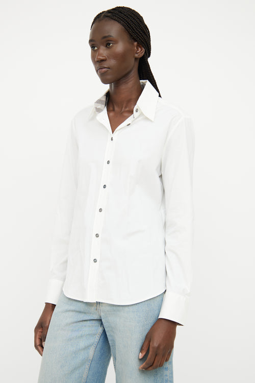 Burberry White Button Up Shirt