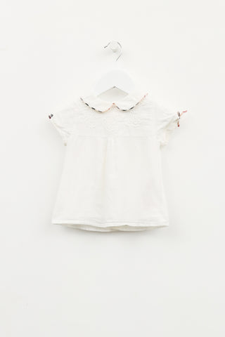 Burberry Kids White Embroidered Top