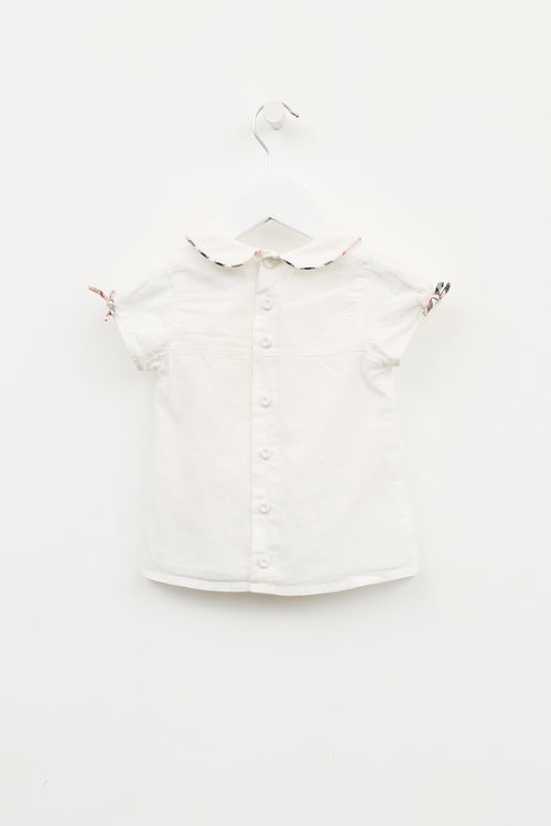 Burberry Kids White Embroidered Top