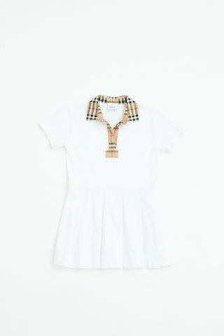 Burberry Kids Cotton Pleated Polo Dress