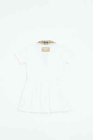 Burberry Kids Cotton Pleated Polo Dress