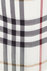 Burberry White & Multicolour Nova Check Fur Scarf