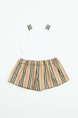 Burberry Kids Nova Check TB Pleated Romper
