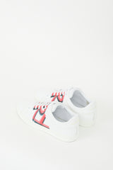 Burberry White & Red Leather Graffiti Sneaker