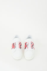 Burberry White & Red Leather Graffiti Sneaker