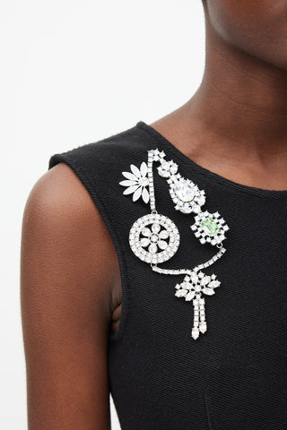 Burberry Silver & Multicolour Floral Jewel Brooch