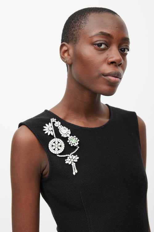 Burberry Silver & Multicolour Floral Jewel Brooch