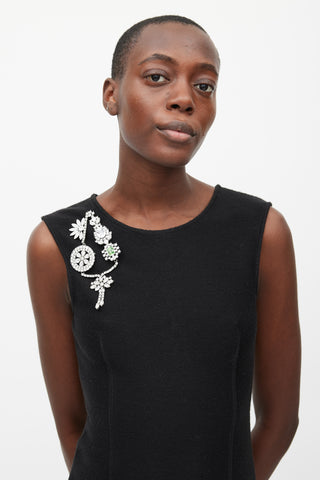 Burberry Silver & Multicolour Floral Jewel Brooch