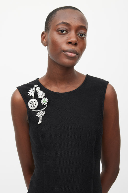 Burberry Silver & Multicolour Floral Jewel Brooch