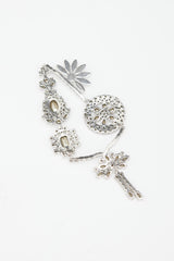 Burberry Silver & Multicolour Floral Jewel Brooch