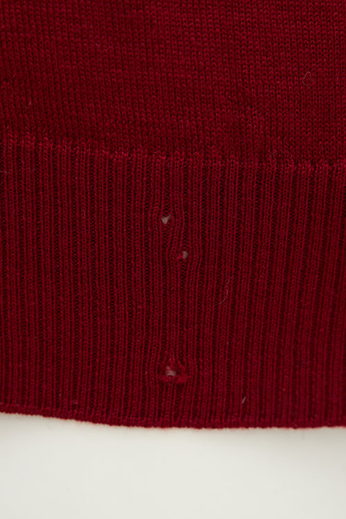 Burberry Wool Check Quarter Zip Sweater