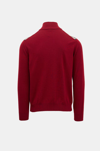 Burberry Wool Check Quarter Zip Sweater
