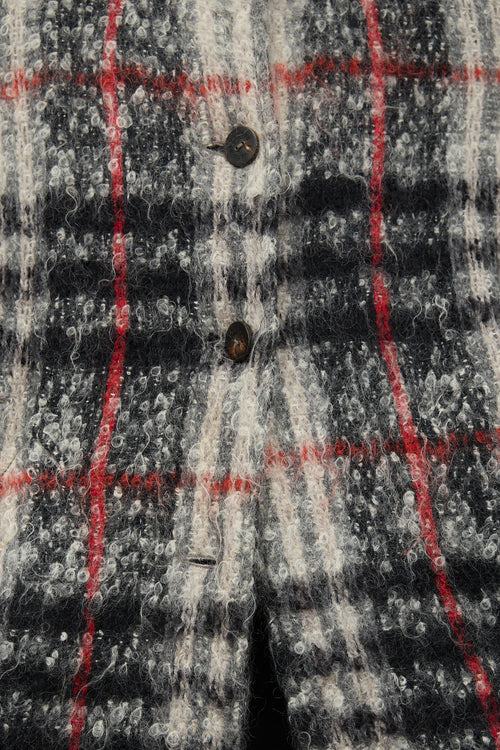 Burberry Wool & Mohair Check Cape Jacket