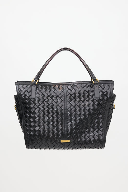 Burberry Woven Leather Tote Bag