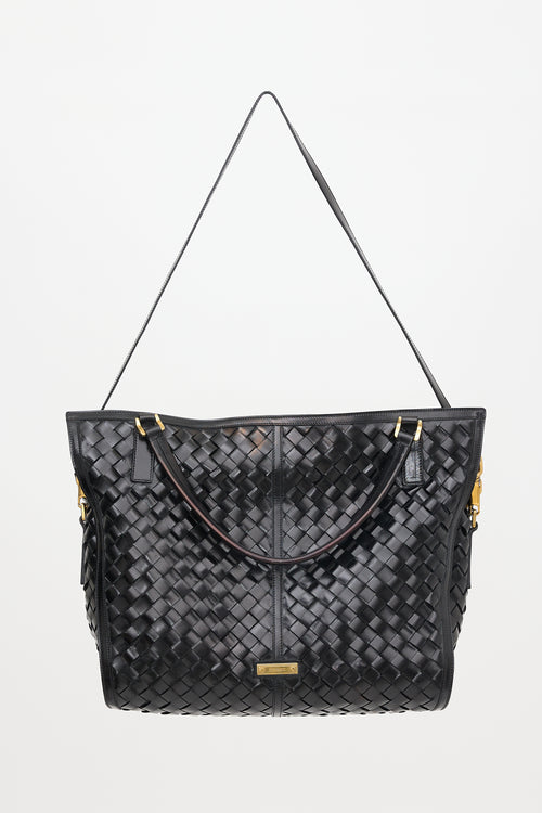 Burberry Woven Leather Tote Bag