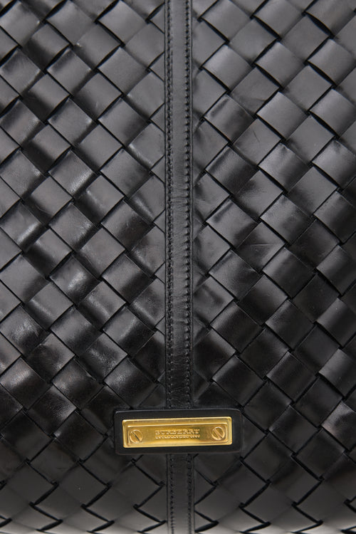 Burberry Woven Leather Tote Bag