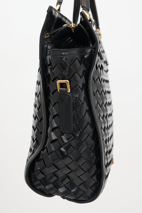 Burberry Woven Leather Tote Bag