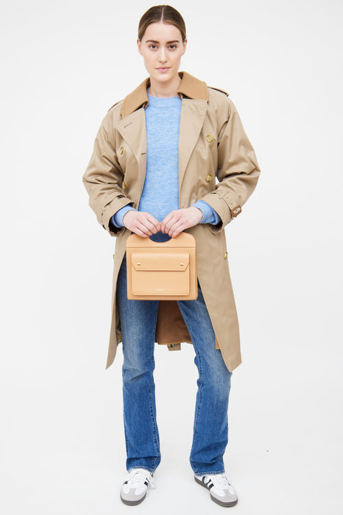 Burberry Warm Sand Pocket Mini Leather  Bag