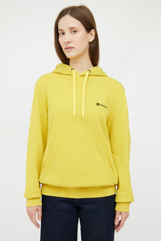 Burberry Yellow & Black Logo Text Hooded Sweatshirt