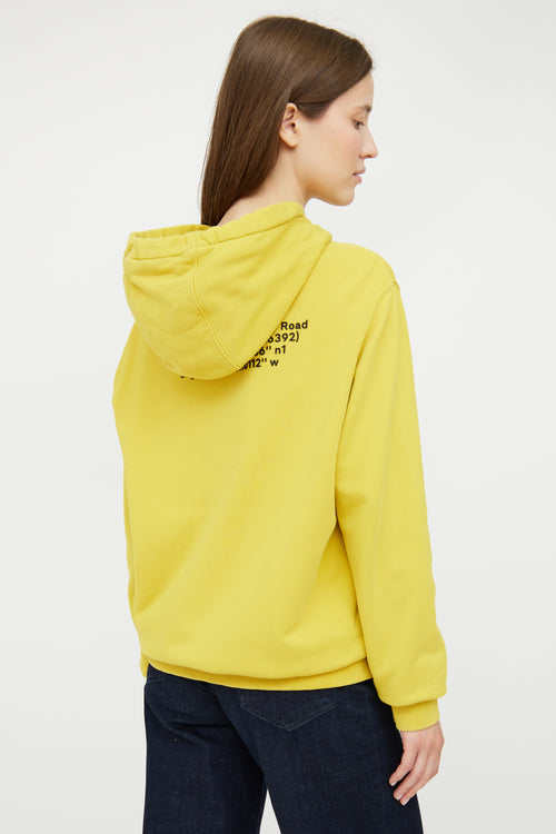 Burberry Yellow & Black Logo Text Hooded Sweatshirt