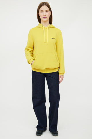 Burberry Yellow & Black Logo Text Hooded Sweatshirt