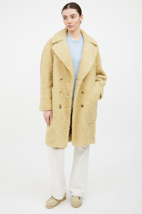 Burberry Yellow Wool Sherpa Coat