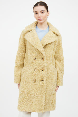 Burberry Yellow Wool Sherpa Coat