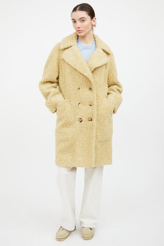 Burberry Yellow Wool Sherpa Coat